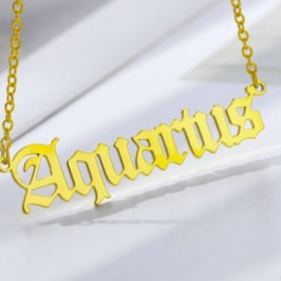 Astrological Astrology Sign Pendant Necklace Gold Plated Stainless Steel - Picture 9 of 9